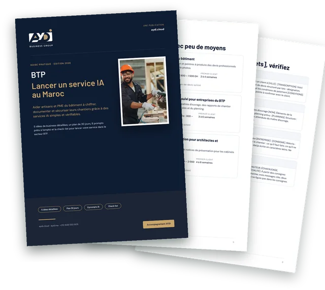 Couverture et pages intérieures du guide BTP 2026