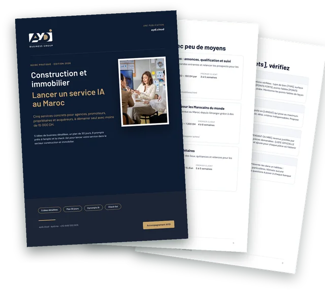 Couverture et pages intérieures du guide Construction et immobilier 2026