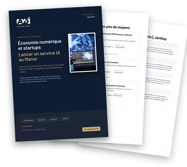 Couverture et pages intérieures du guide Économie numérique et startups 2026